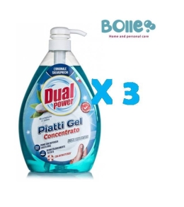 dual piatti bicarbonato concentrato 1000 ml con erogatore multipack da 3 pezzi