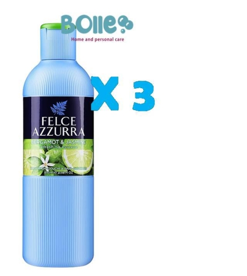 Immagine 1 di bagno schiuma felce azzurra fresco bergamotto e fiori di cedro 650 ml 3 pezzi