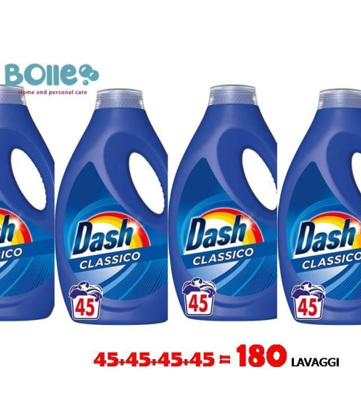 Immagine 1 di Dash Liquido Detersivo Lavatrice Classico 180 lavaggi 4 X 2250 ml