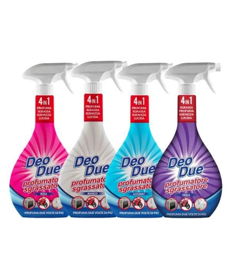 Immagine 0 di Deodue Profumatore Sgrassatore 4 Flaconi da 600 ml, fragranze miste, Azzurro Bianco Rosa e Viola