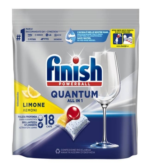 Immagine 1 di Finish Quantum Limone tutto in 1 18 capsule