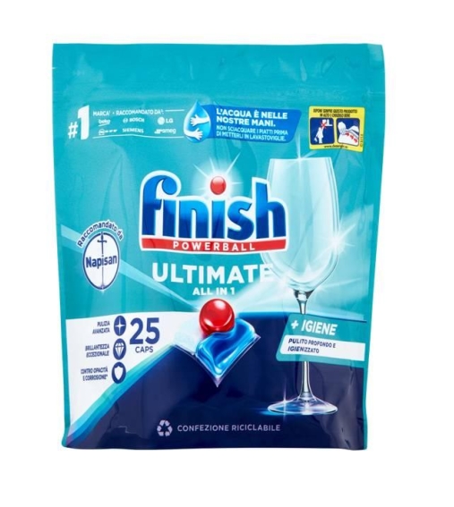 Immagine 0 di Finish Ultimate All in One 25 pastiglie Lavastoviglie