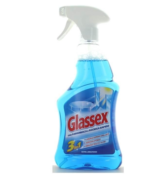Immagine 0 di Glassex Detergente Spray Vetri e Multiuso con Ammoniaca e Asciuga Rapido 500 ML