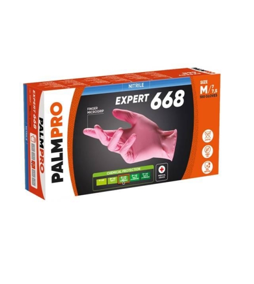 Immagine 0 di Guanti monouso in nitrile colore rosa expert 668 Palmpro pz.100 Icoguanti