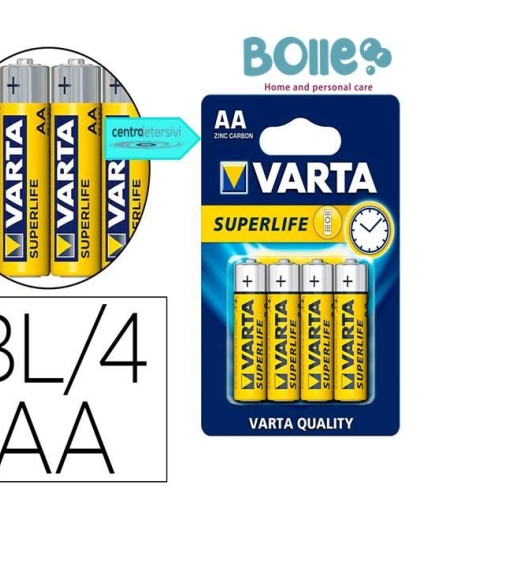 Immagine 1 di pile ministilo varta zinc-carbon AA alkaline da 4 pezzi