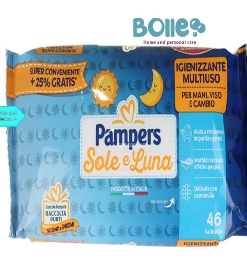 Immagine 1 di salviettine pampers sole e luna detergenti x 46 pezzi