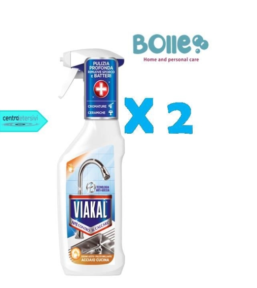 Immagine 1 di viakal spray acciaio cucina 500 ml multipack 2 pz