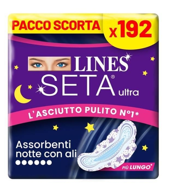 192 Lines seta ultra notte con ali assorbenti paccorisparmio