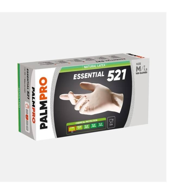 Guanti in lattice PALMPRO Essential 521 BOX 100 pezzi ex latex gloves ico