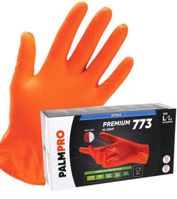 Guanti Nitrile Arancio Hi Grip premium 773 nitrile Icoguanti da 500 Pezzi
