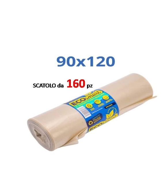 Sacchi a Rotolo per Spazzatura Ambra Trasparenti 90x120 cm da 160 pz