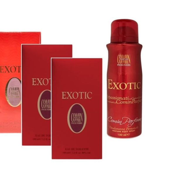 Set Exotic 3 x Profumo Donna 100 ml equivale a Hypnotic poison di Dior + 1 Deodorante
